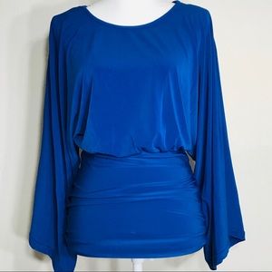 NWT Kozy Women’s Blue Kimono Dress Top Size XS